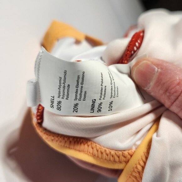 CUPSHE One Piece Scalloped Ruffles Swimsuit - NWT Orange And Peach Color. Large - Picture 5 of 6